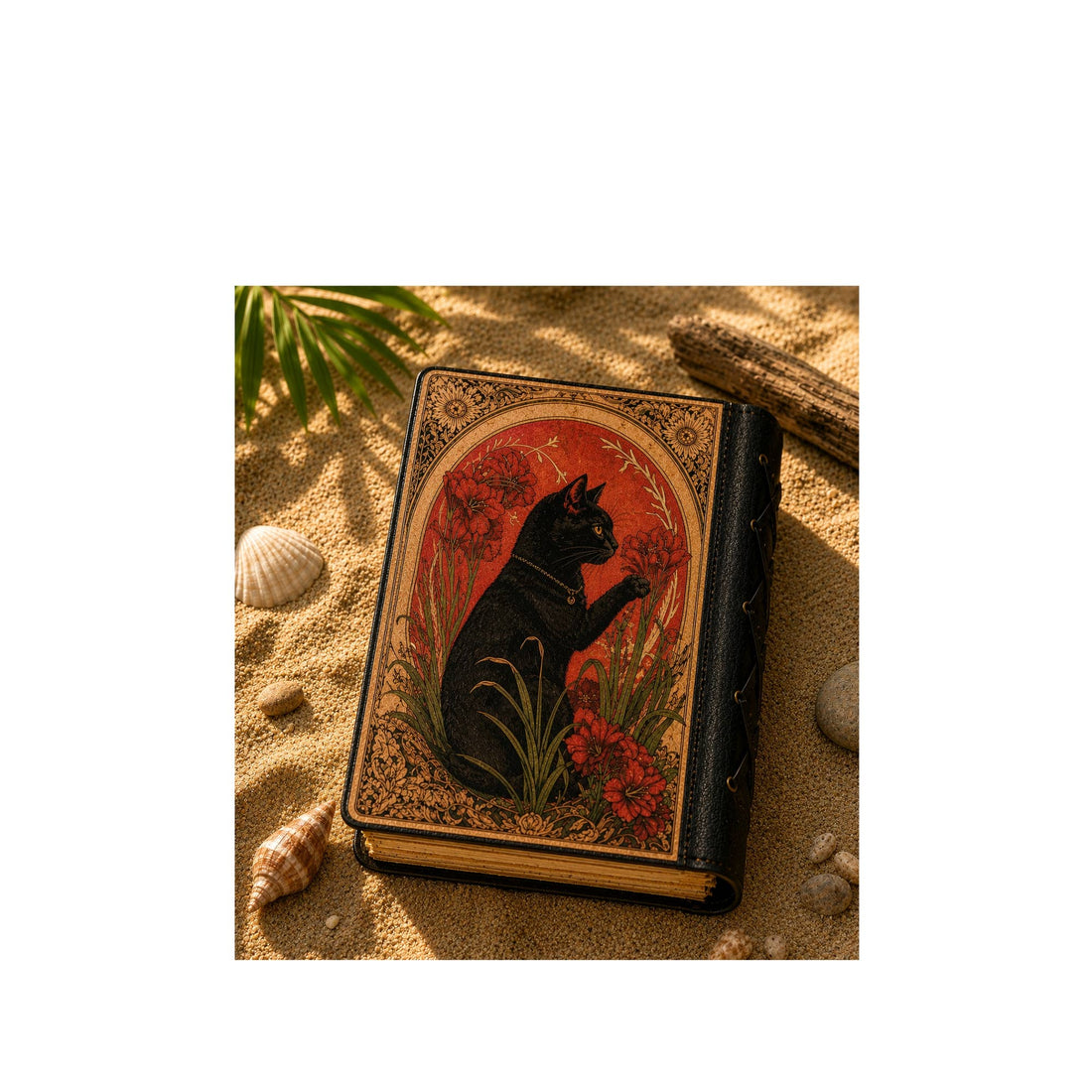 Cat Handmade Leather Tarot Journal for Spiritual Shops Book-Earth Fairy Holistics