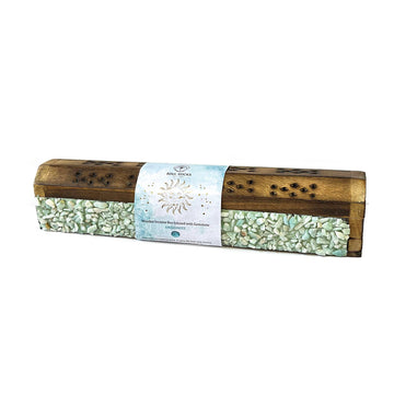 Amazonite Elements Crystal Wooden Coffin Box-Earth Fairy Holistics