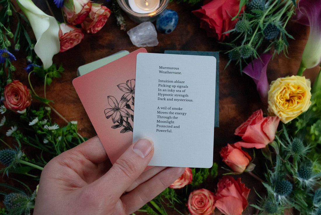 2.5" x 3.5" 60-Card Botanical Poetry Oracle Deck-Earth Fairy Holistics