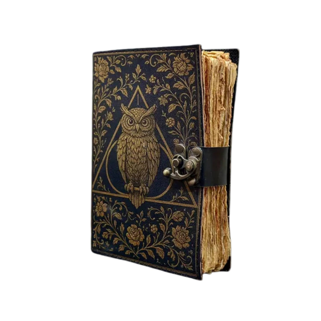 Owl Tarot Leather Journal Grimoire Notebook Diary Cover-Earth Fairy Holistics