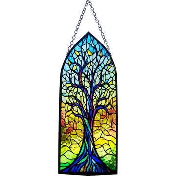 Glass Suncatcher 8in Cathedral - Tree of Life (Each)-Earth Fairy Holistics