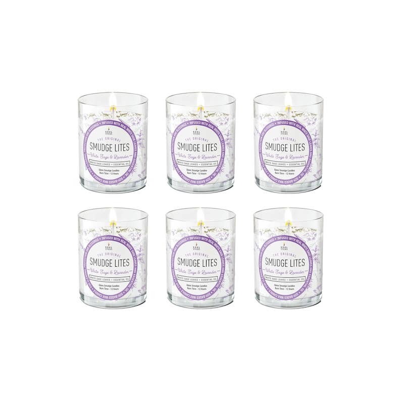 Soy Votive Candle, Sage & Lavender - Smudge Lites (6 pk.)-Earth Fairy Holistics