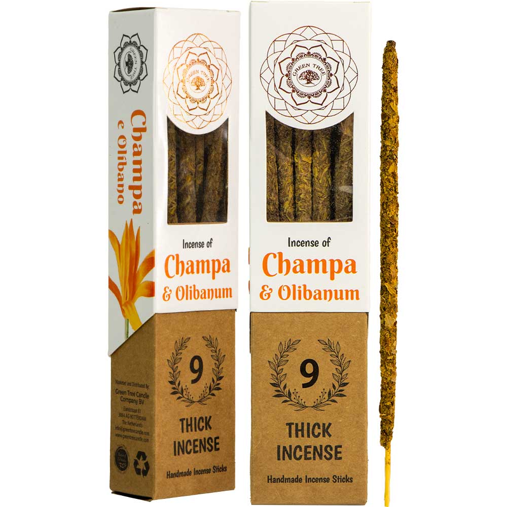 Green Tree Botanical Incense - Champa (9 Thick Sticks)-Earth Fairy Holistics