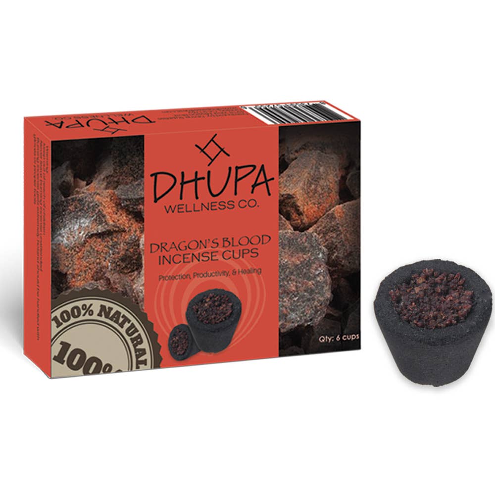 DHUPA - Dragon's Blood Incense Cups Box (6)-Earth Fairy Holistics