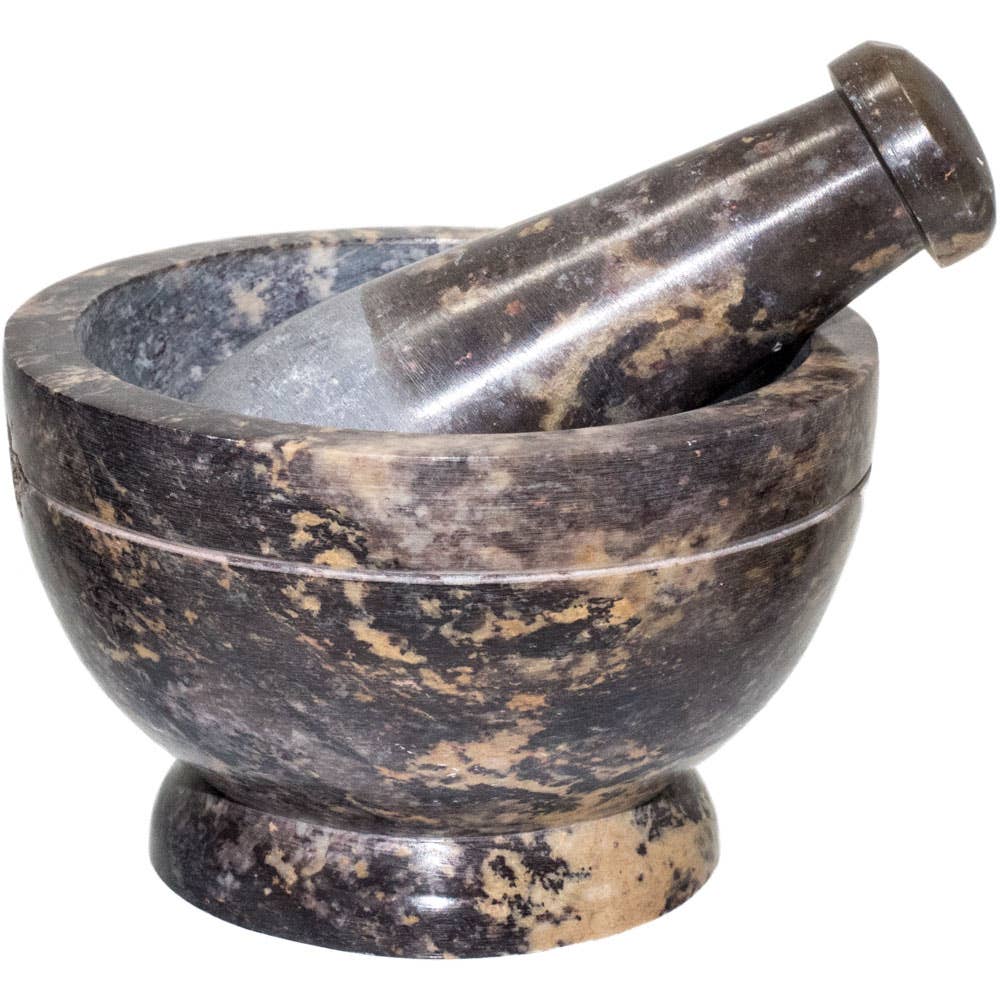 Soapstone Mortar & Pestle Natural (Each)-Earth Fairy Holistics