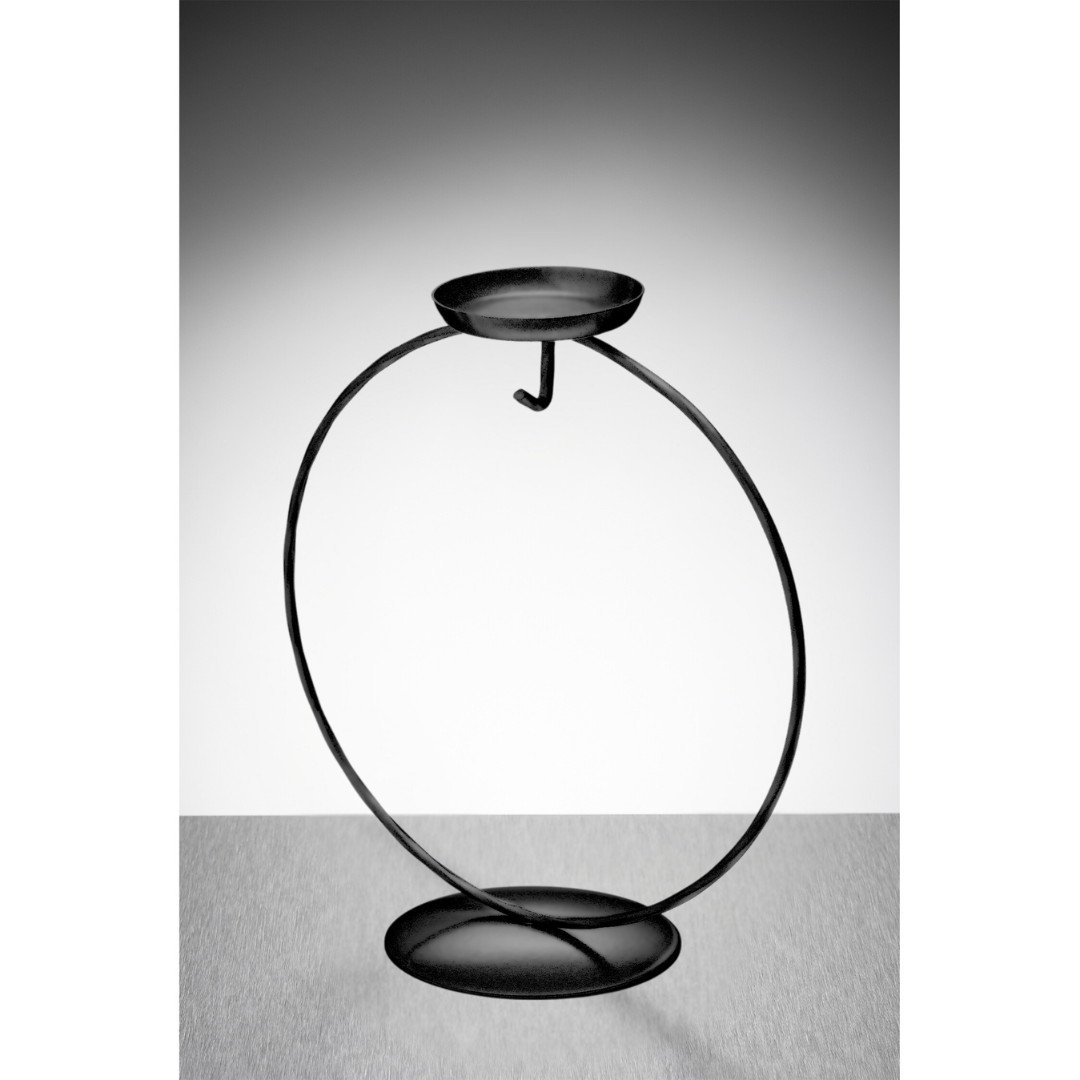 Display Stand - Circular Tea Light - Black-Earth Fairy Holistics