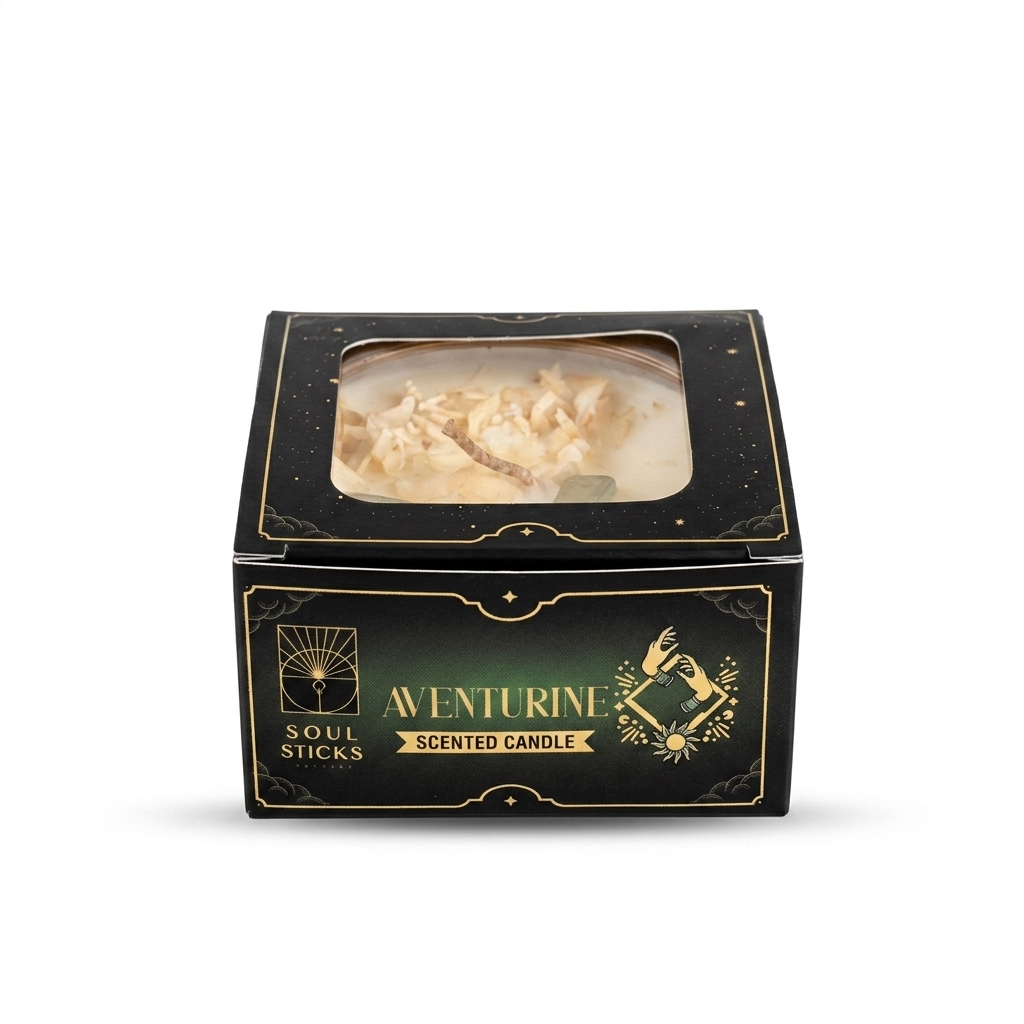 Aventurine Crystal Smudge Candle-Earth Fairy Holistics