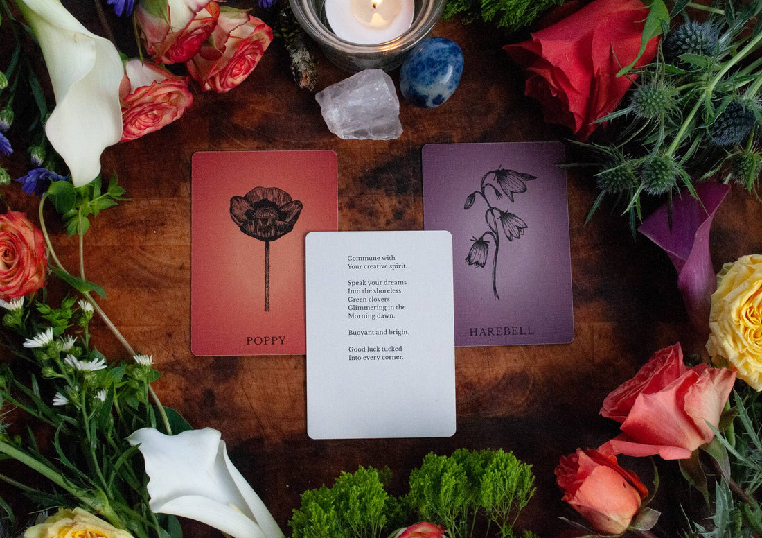 2.5" x 3.5" 60-Card Botanical Poetry Oracle Deck-Earth Fairy Holistics