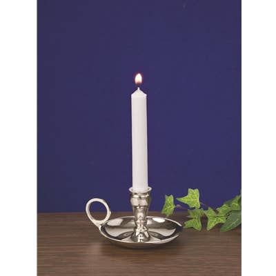 Small Silver Chamberstick for 1/2" Dia. Candles - Case of 6-Earth Fairy Holistics