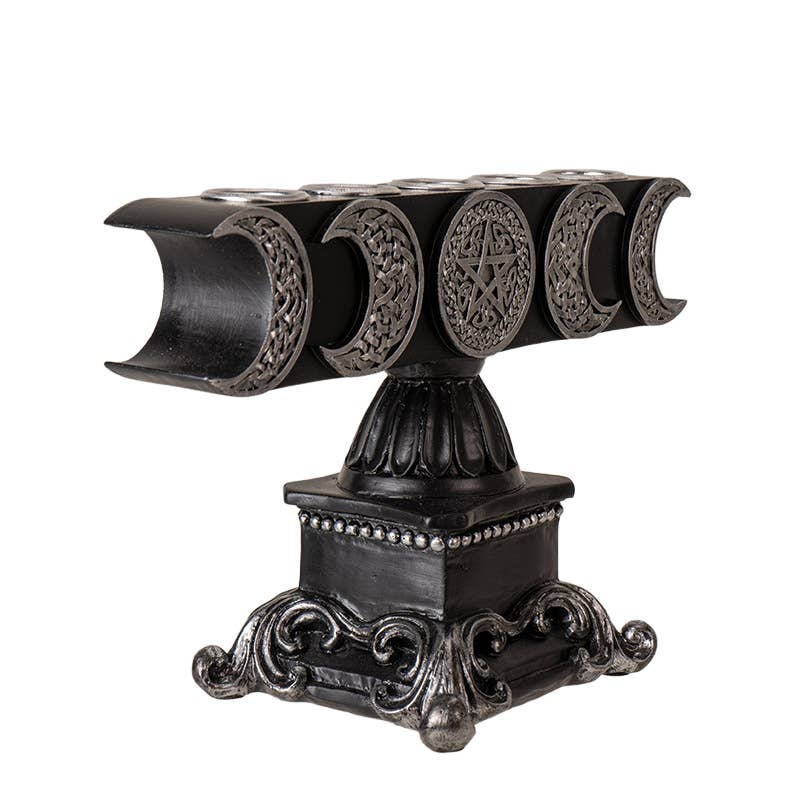 15641 Triple Moon Candleholder-Earth Fairy Holistics