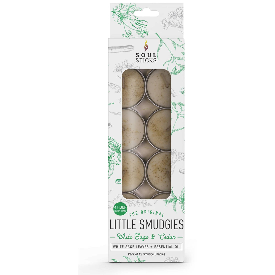 'Little Smudgies' White Sage & Cedar Smudge Candles (12)-Earth Fairy Holistics