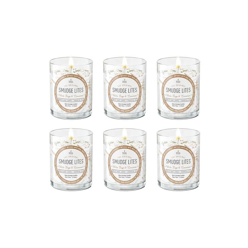 Soy Votive Candle, Sage & Cinnamon - Smudge Lites (6 pk.)-Earth Fairy Holistics