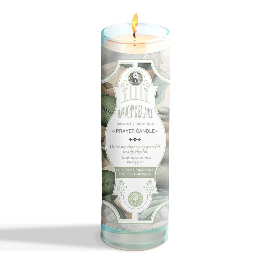 Prayer Candle - Harmony & Balance (8") (9.5 oz)-Earth Fairy Holistics