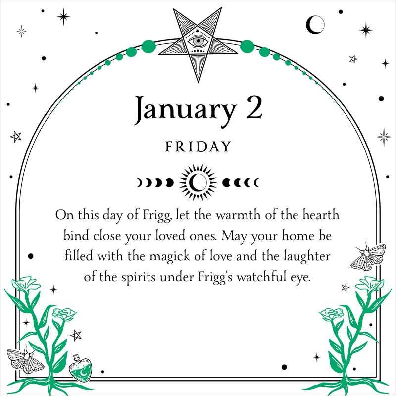 2026 Witch's Calendar: Daily Magick Day-to-Day Calendar by Barbara Meiklejohn-Free-Earth Fairy Holistics