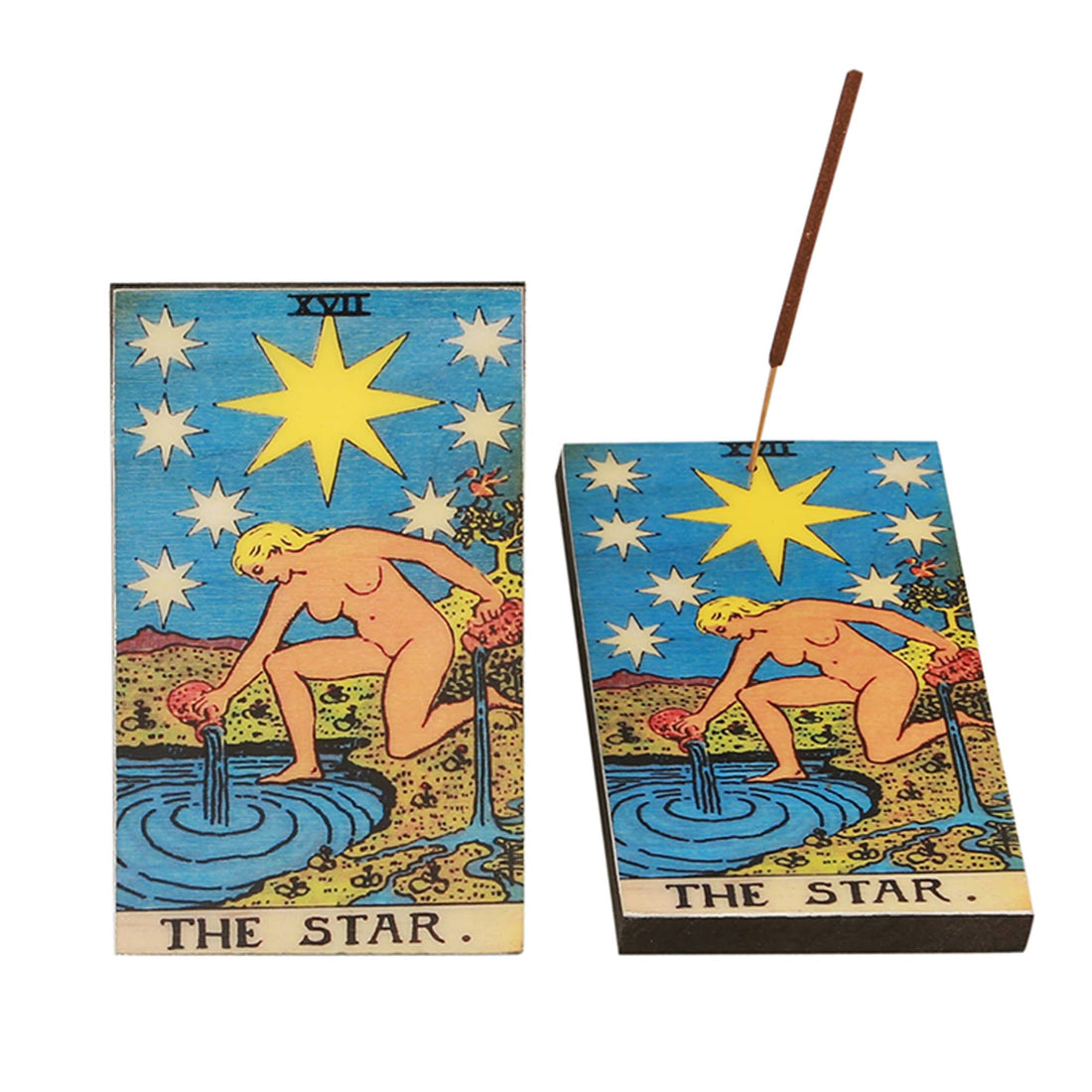 Wood Tarot Incense Holder (3 x 5 in.) - The Star-Earth Fairy Holistics
