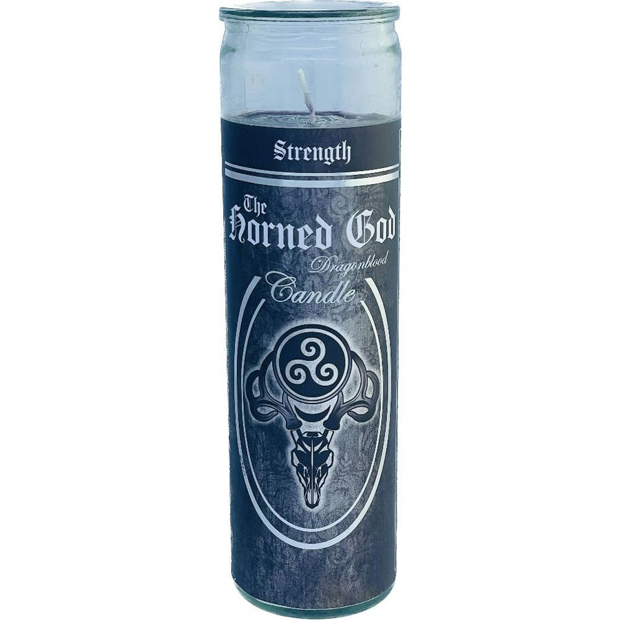 7 Day Glass Ritual Candle - the Horned God - Dragonblood-Earth Fairy Holistics