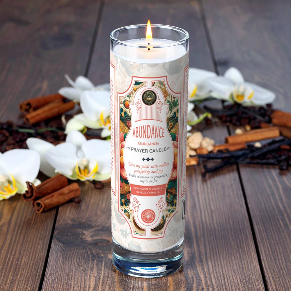 Prayer Candle, Abundance (8 in.) (9.5 oz)-Earth Fairy Holistics