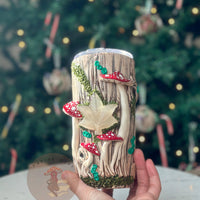Quartz Leaf + Red Mushrooms Tall Tumbler-Earth Fairy Holistics