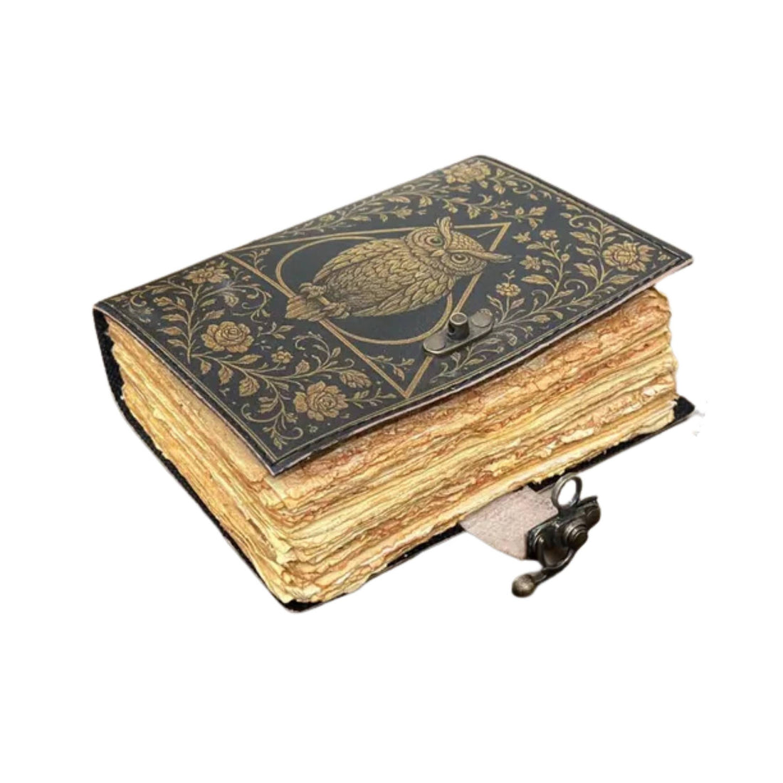 Owl Tarot Leather Journal Grimoire Notebook Diary Cover-Earth Fairy Holistics