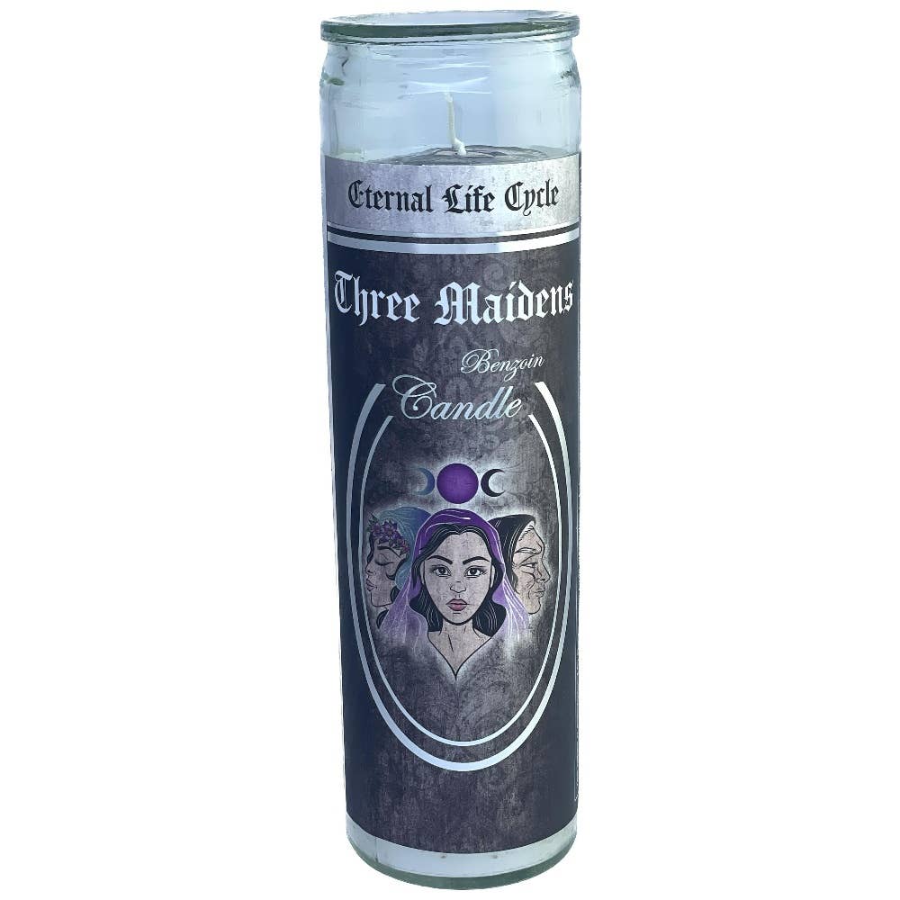 7 Day Glass Ritual Candle - Three Maidens - Benzoin (Each)-Earth Fairy Holistics