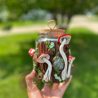 Jar | Labradorite + Red Mushrooms Cork Jar-Earth Fairy Holistics