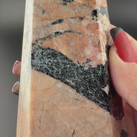 Peach Moonstone/Black Tourmaline Tower