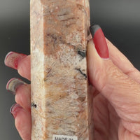 Peach Moonstone/Black Tourmaline Tower
