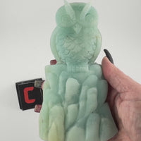 Caribbean Calcite Owl Carving