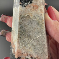 Peach Moonstone/Black Tourmaline Tower