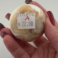 Peach Stilbite/Scolecite Spheres