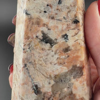Peach Moonstone/Black Tourmaline Tower