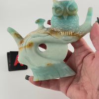 Caribbean Calcite Owl Carving