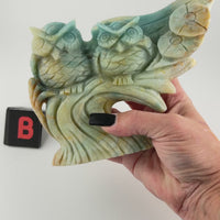 Caribbean Calcite Owl Carving