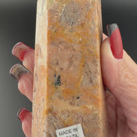 Peach Moonstone/Black Tourmaline Tower