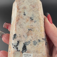 Peach Moonstone/Black Tourmaline Tower