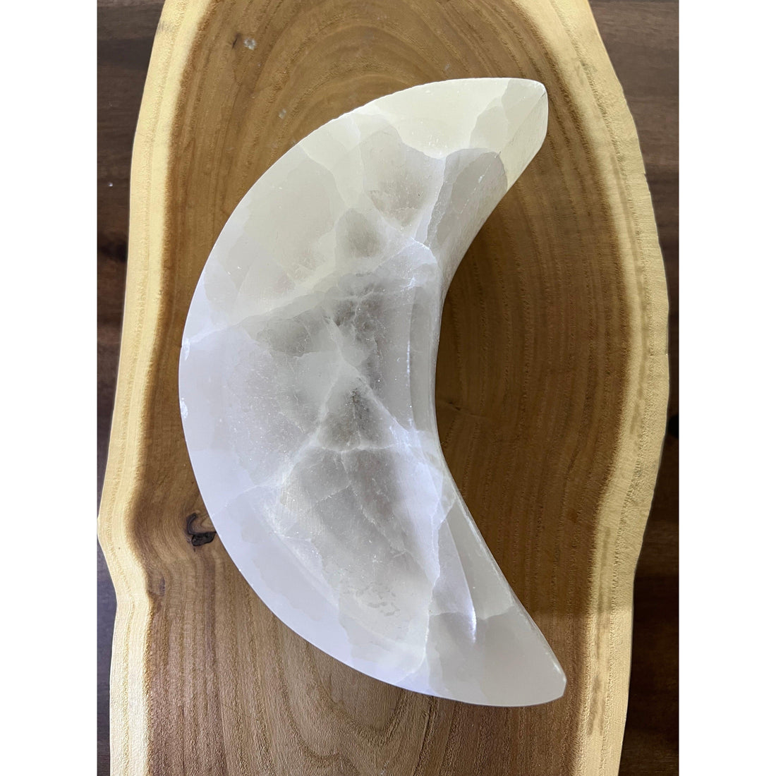Satin Spar Moon Dish-Earth Fairy Holistics