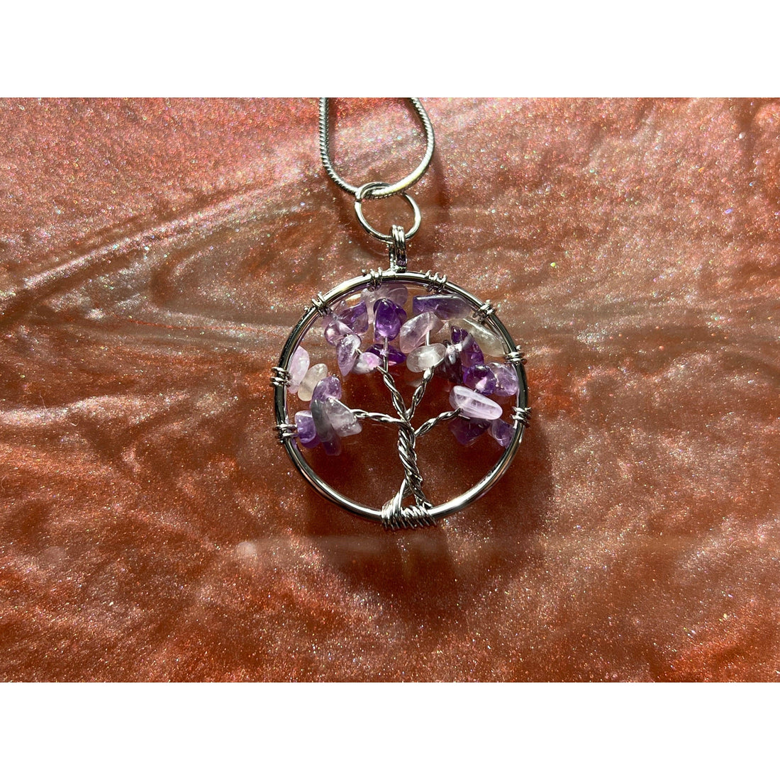 Amethyst Wire-Wrapped Tree of Life Pendant-Earth Fairy Holistics