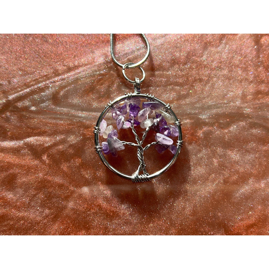 Amethyst Wire-Wrapped Tree of Life Pendant-Earth Fairy Holistics